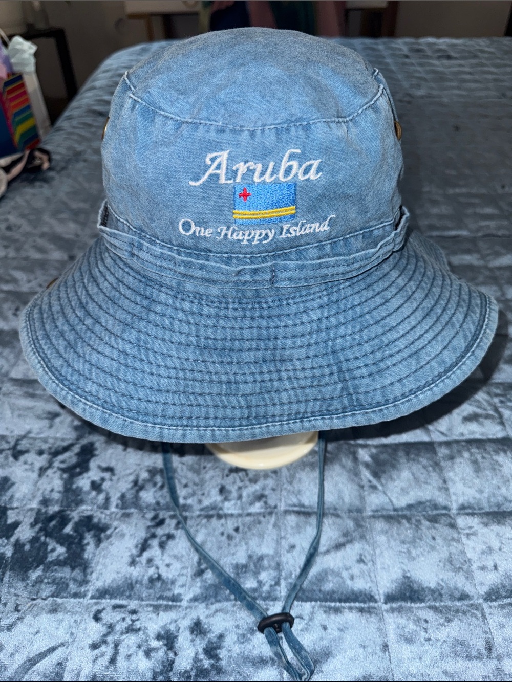 Adult Blue Denim Bucket Hat - One Happy Island